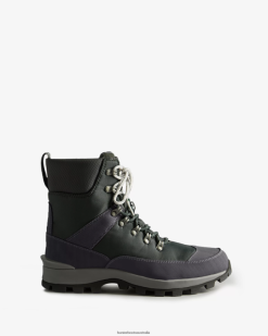 Hunter Arctic Moss Green/Henson Navy NF426591 Men Insulated Recycled Polyester Commando Boots