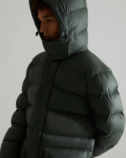 Hunter Arctic Moss Green NF426615 Men Insulated Rubberized Puffer Coat