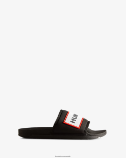 Hunter Black NF426105 Women Neoprene Logo Slides