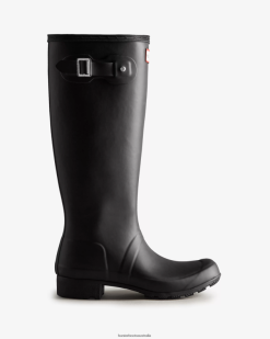 Hunter Black NF426167 Women Tour Foldable Tall Rain Boots