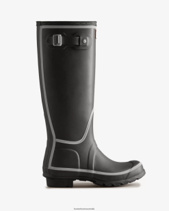 Hunter Black NF426203 Women Reflective Outline Tall Rain Boots