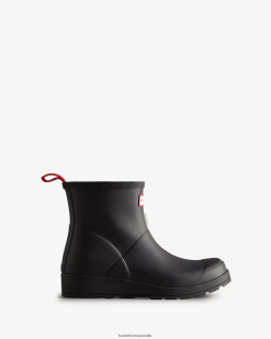 Hunter Black NF42632 Women Play Short Rain Boots