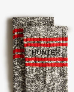 Hunter Black NF426391 Women Branded College Mouline Chelsea Boot Socks