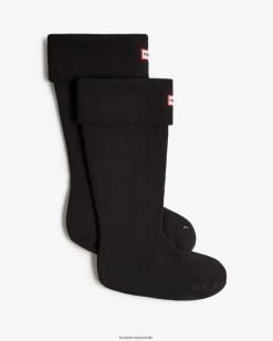 Hunter Black NF426396 Men Recycled Fleece Cuff Tall Boot Socks