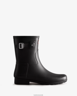 Hunter Black NF42645 Women Refined Slim Fit Short Rain Boots