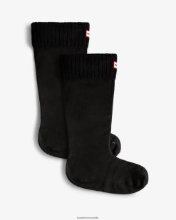 Hunter Black NF426480 Men Recycled Nylon Blend Cuff Tall Boot Socks