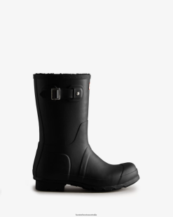 Hunter Black NF426555 Men Short Insulated Rain Boots