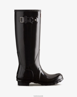 Hunter Black NF42655 Women Original Tall Gloss Rain Boots