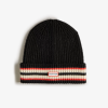 Hunter Black NF426617 Men Branded Stripe Cuff Beanie