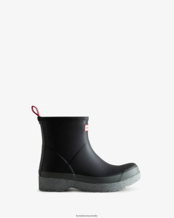Hunter Black/Urban Grey NF426596 Men Original Play Short Speckle Rain Boots