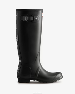Hunter Black/White NF42670 Women Backstrap Tall Rain Boots