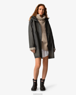 Hunter Dark Olive NF426350 Women Play Transparent Vinyl Waterproof Parka