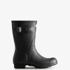 Hunter Erosion Texture Black NF426182 Women Erosion Texture Short Rain Boots