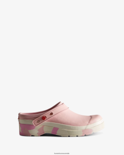 Hunter Faded Rose/Shaded White/Pink Fizz/Skimming Stone NF426253 Women Play Colour Splash Sole Strap Clogs