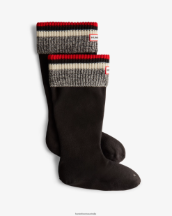 Hunter Grey Twist NF426488 Men Recycled Block Stripe Cuff Tall Boot Socks