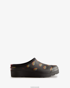 Hunter Mini Rainbow Print NF426268 Women Play Mini Rainbow Clogs