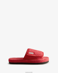 Hunter Rowan Pink NF426327 Women Terry Towelling Beach Platform Adjustable Slide