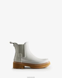 Hunter Spurrey White NF426219 Women Refined Stitch Detail Chelsea Boots