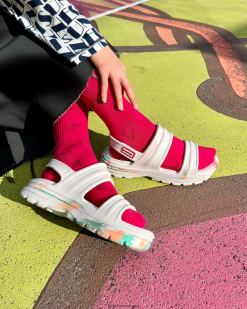 Hunter White NF426244 Women BLOOM Marble Sandal