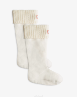 Hunter White NF426481 Men Recycled Nylon Blend Cuff Tall Boot Socks